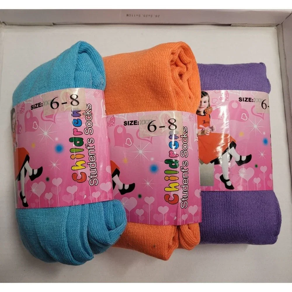 Bundle of Girls' Winter / School Tights, Variety of Colors, 3 pairs, size 6-8
